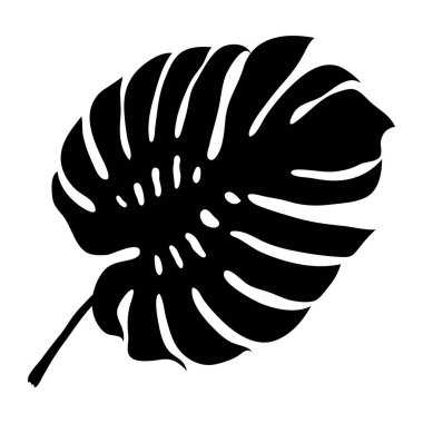 tropik yaprak bitkisi silueti tarzı