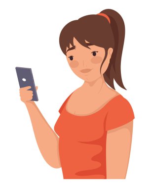 Akıllı telefon teknolojisi kullanan kız