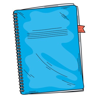 blue notebook school supply icon clipart