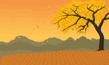 Mevsimlik ağaç manzaralı sonbahar kampı