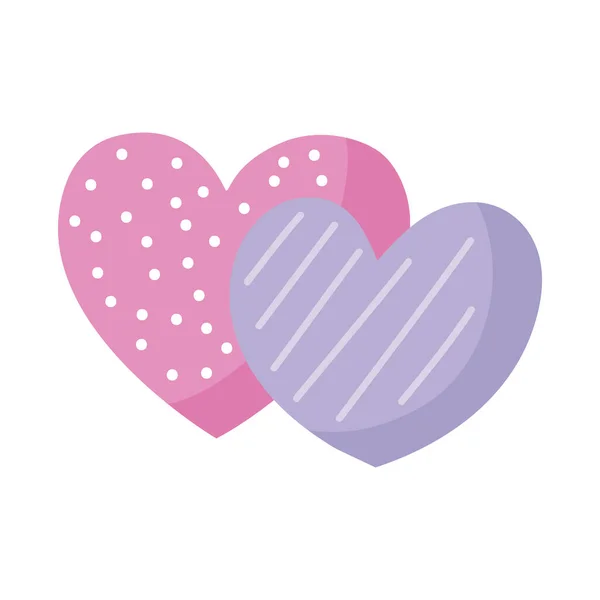 ピンクと紫のハートのアイコン — ストックベクタ