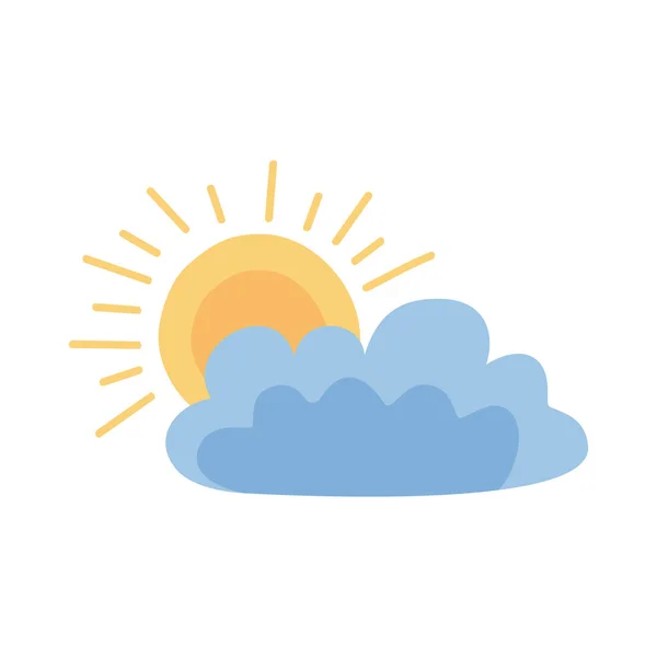 Sol Nube Escena Icono — Vector de stock