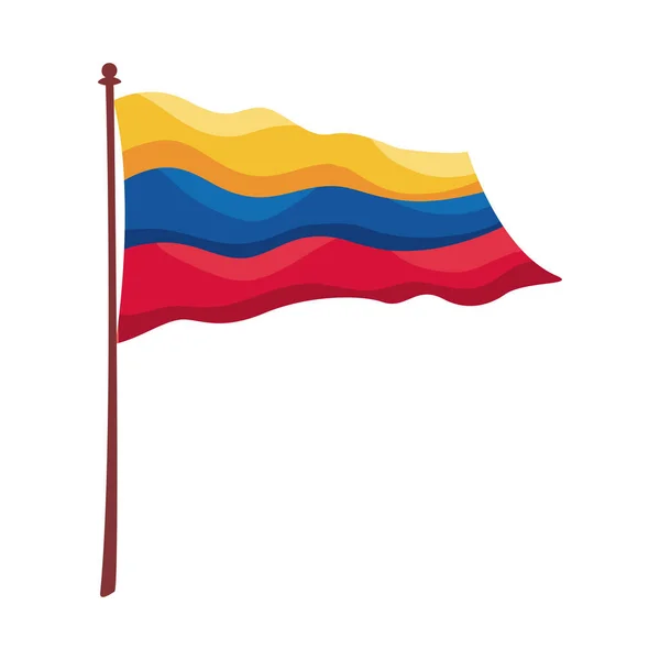 Bandeira Colombiana Acenando Pólo — Vetor de Stock