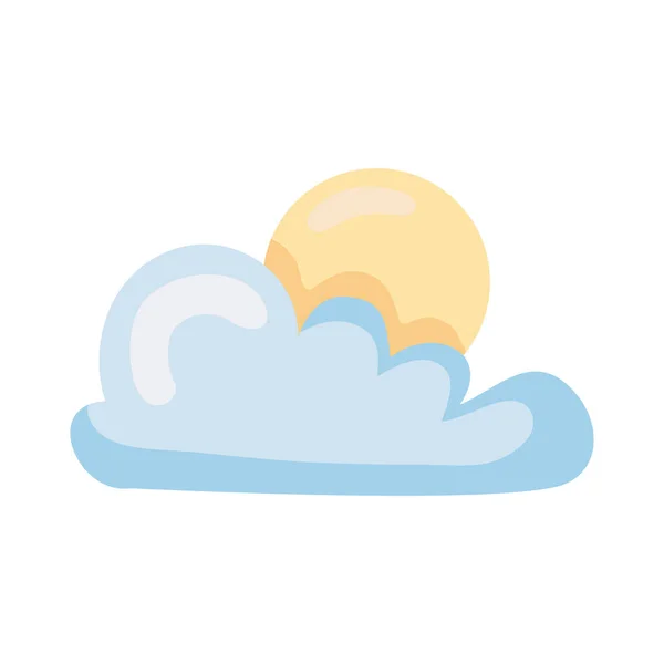 Cloud Sun Nature Icon — Stock Vector