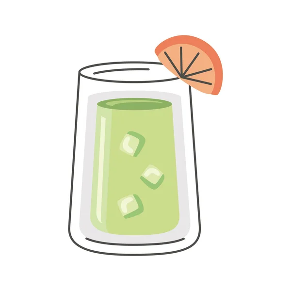 Zumo Verde Icono Vidrio — Vector de stock