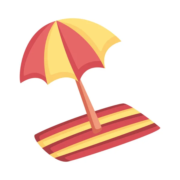 Strandtuch Und Sonnenschirm — Stockvektor