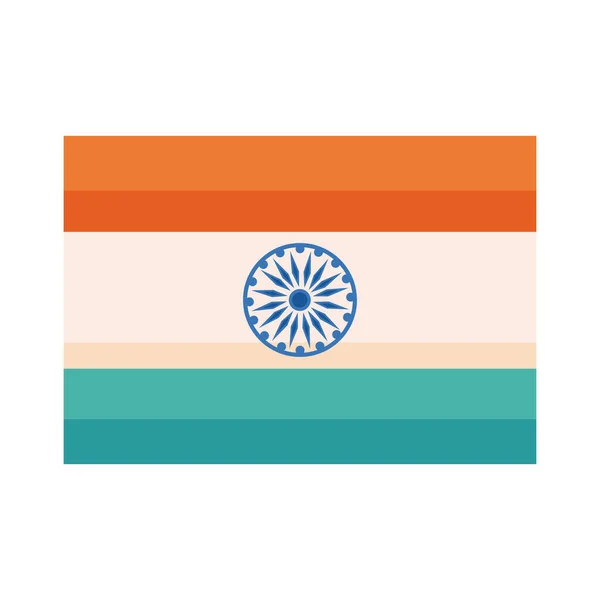 Bandera India Emblema País Icono — Vector de stock