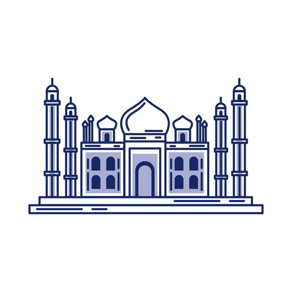 Taj Mahal Icône Historique Indienne — Image vectorielle