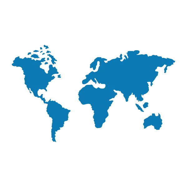 蓝色世界地图轮廓 — 图库矢量图片