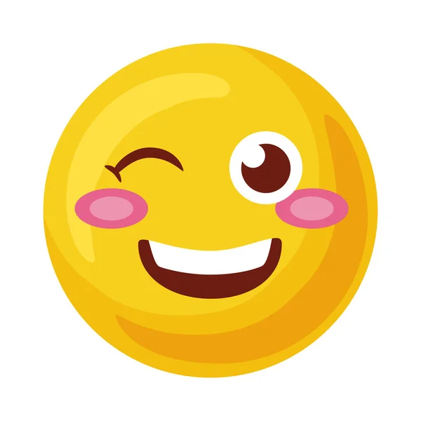 Sorriso Expressão Emoticon Caráter Feliz — Vetor de Stock