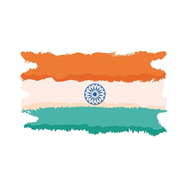 Bandera India Pintada País Icono — Vector de stock