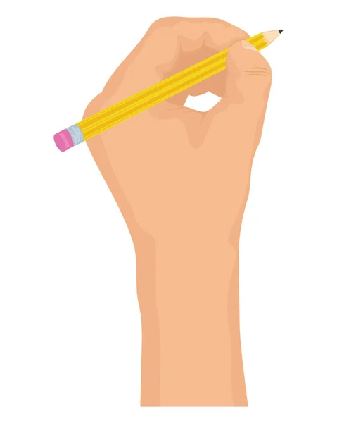 Hand Left Writing Pencil — Stock Vector