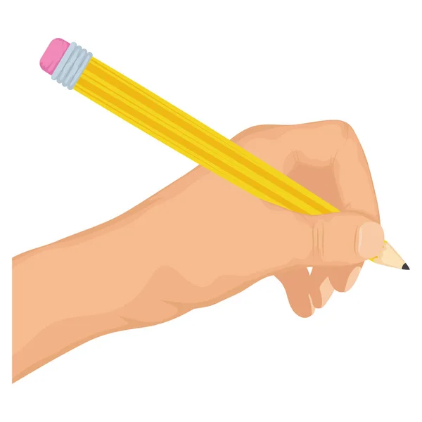 Escritura Mano Izquierda Con Lápiz — Vector de stock