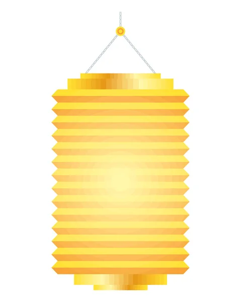 Yellow Chinese Lamp Hanging Icon — Stock Vector