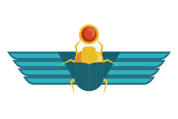 カブトムシのアイコンを持つエジプトの紋章 — ストックベクタ