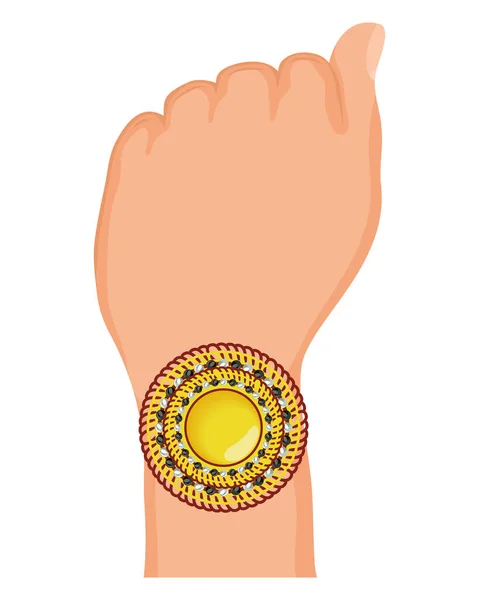 Hand Raksha Bandhan Wristband Icon — Stock Vector