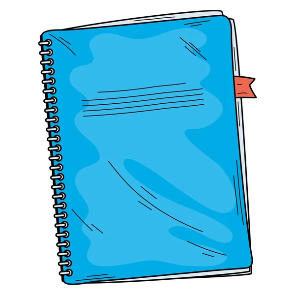 Caderno Azul Ícone Fornecimento Escolar — Vetor de Stock