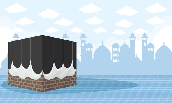 Kaaba Mosques Islamic Pilgrimage — Stock Vector