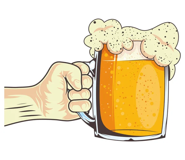 Hand Beer Jar Icon — Stock Vector