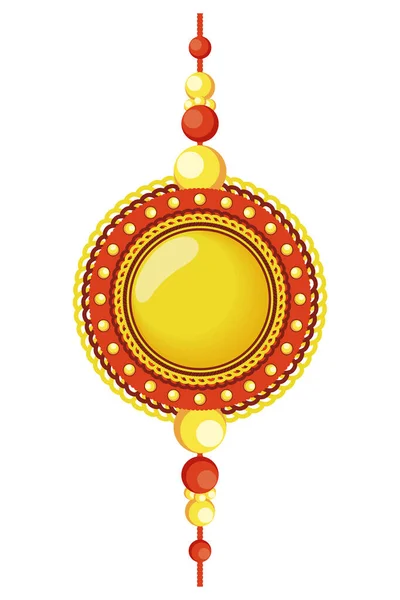 Žlutý Raksha Bandhan Náramek Příslušenství — Stockový vektor