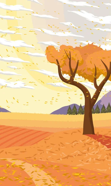 Schönheit Herbst Saison Landschaft Szene — Stockvektor