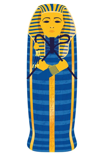 Egyptisk Kejsare Sarkofag Kultur Ikon — Stock vektor