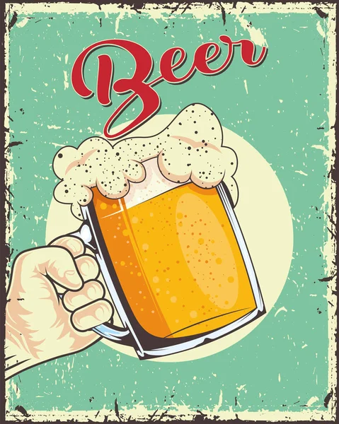 Beer Antique Poster Jar — Stock Vector