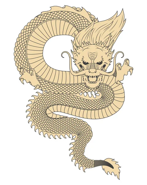 Vintage Chinese Dragon Style Icon — Stock Vector