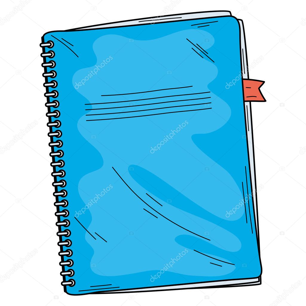 blue notebook school supply icon