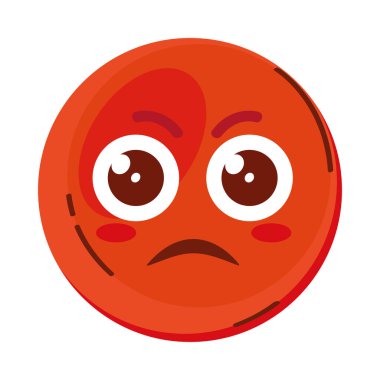 Üzgün kırmızı emoji yüz karakteri