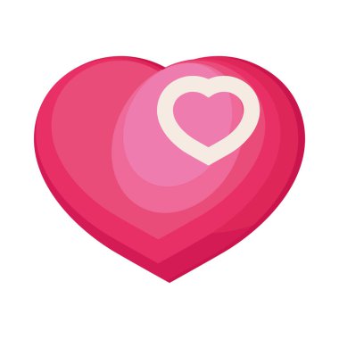 kalp sevgisi kırmızı izole simge
