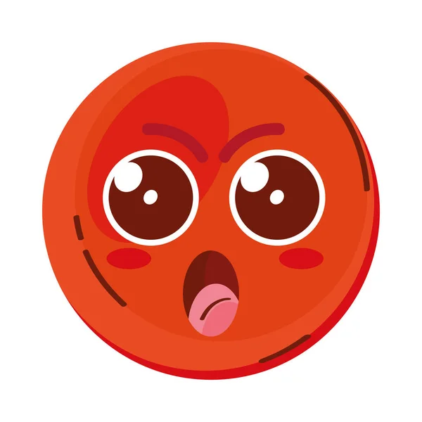 Irritado Personagem Emoticon Cabeça Vermelha —  Vetores de Stock