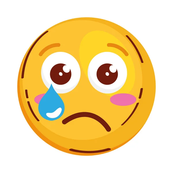 Emoticon Triste Chorando Personagem Cômico — Vetor de Stock