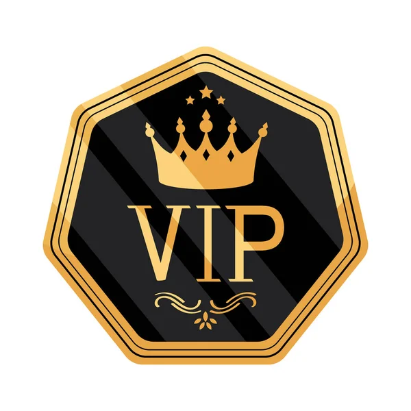 Golden Vip Crown Emblem — Stock Vector