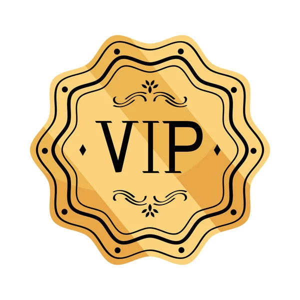 Vip Golden Lace Emblem Icon — Stock Vector