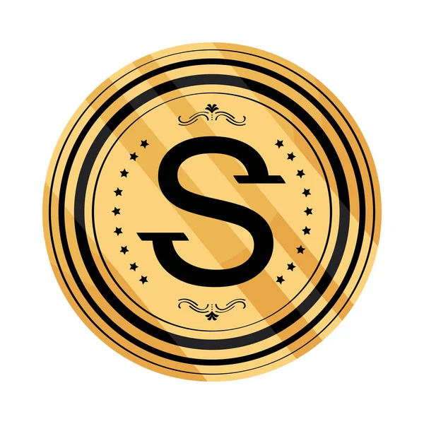 Buchstabe Goldenem Emblem — Stockvektor