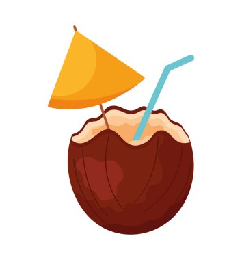 taze hindistan cevizi kokteyli tropikal ikonu