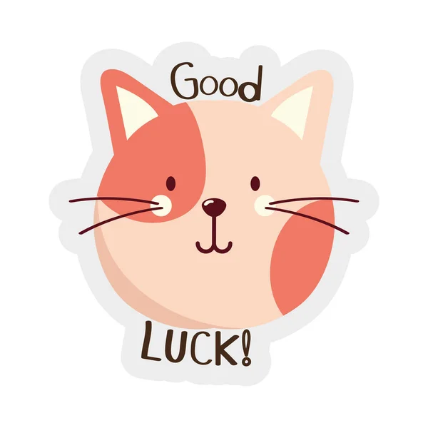Кошка Удачи Позитивное Послание — стоковый вектор