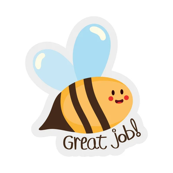 Geweldige Job Sticker Positieve Boodschap — Stockvector