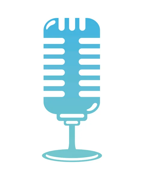 Retro Blue Microphone Device Icon — Stock Vector