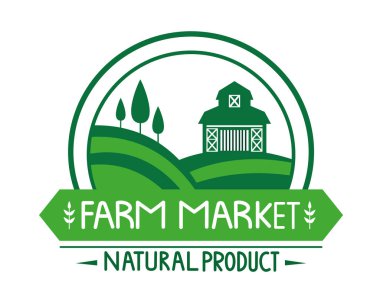 çiftlik pazarı doğal ürün amblemi
