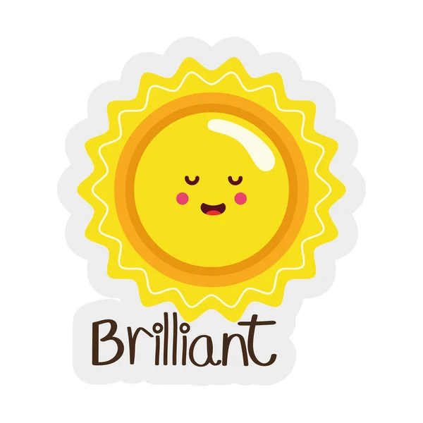 Brilliant Sun Sticker Positive Message — Stock Vector