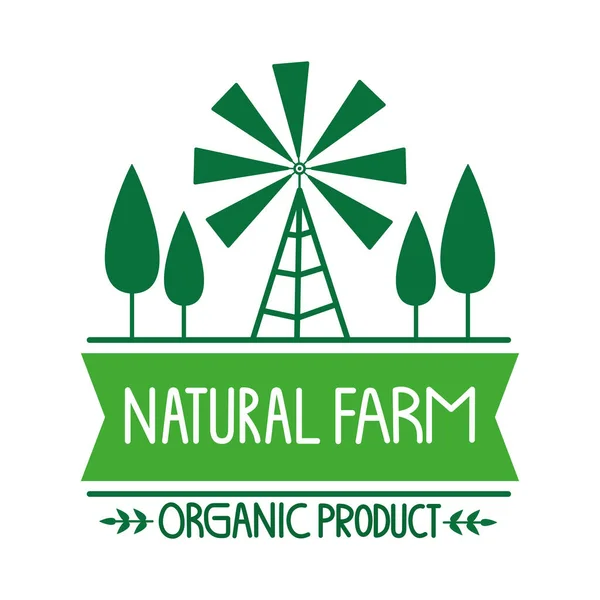 Emblema Del Prodotto Biologico Dell Azienda Agricola — Vettoriale Stock