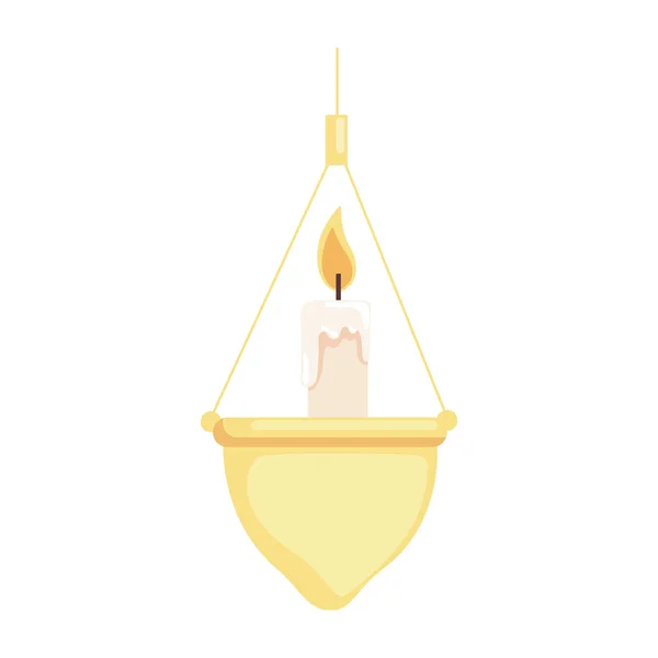 Lantern Hanging Candle Icon — Stock Vector