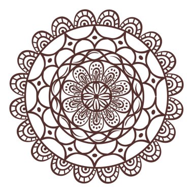 Etnik mandala dekorasyonu izole edilmiş simge