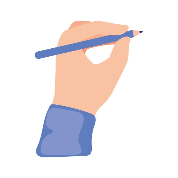 Main Gauche Avec Icône Crayon — Image vectorielle