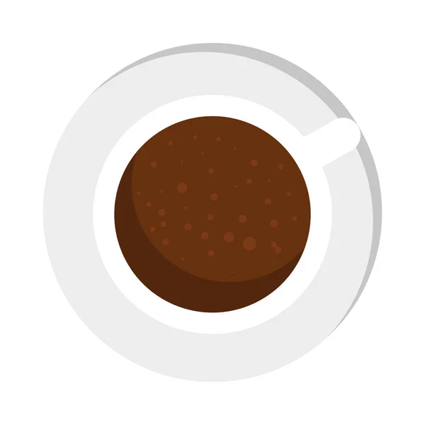 Coffee Cup Airview Isolated Icon — Stock Vector