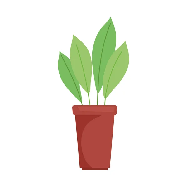 Houseplant Red Pot Icon — Stock Vector