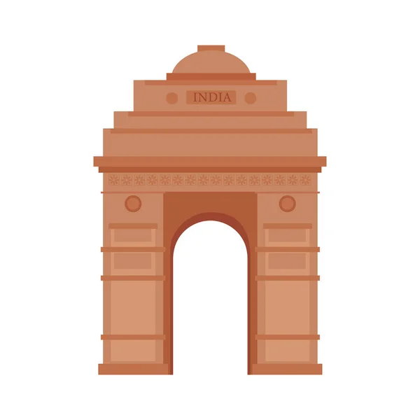 Indian Culture Gate Landmark Icon — Stock Vector