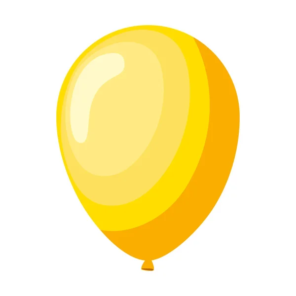 Gelber Ballon Helium Schwimmendes Symbol — Stockvektor